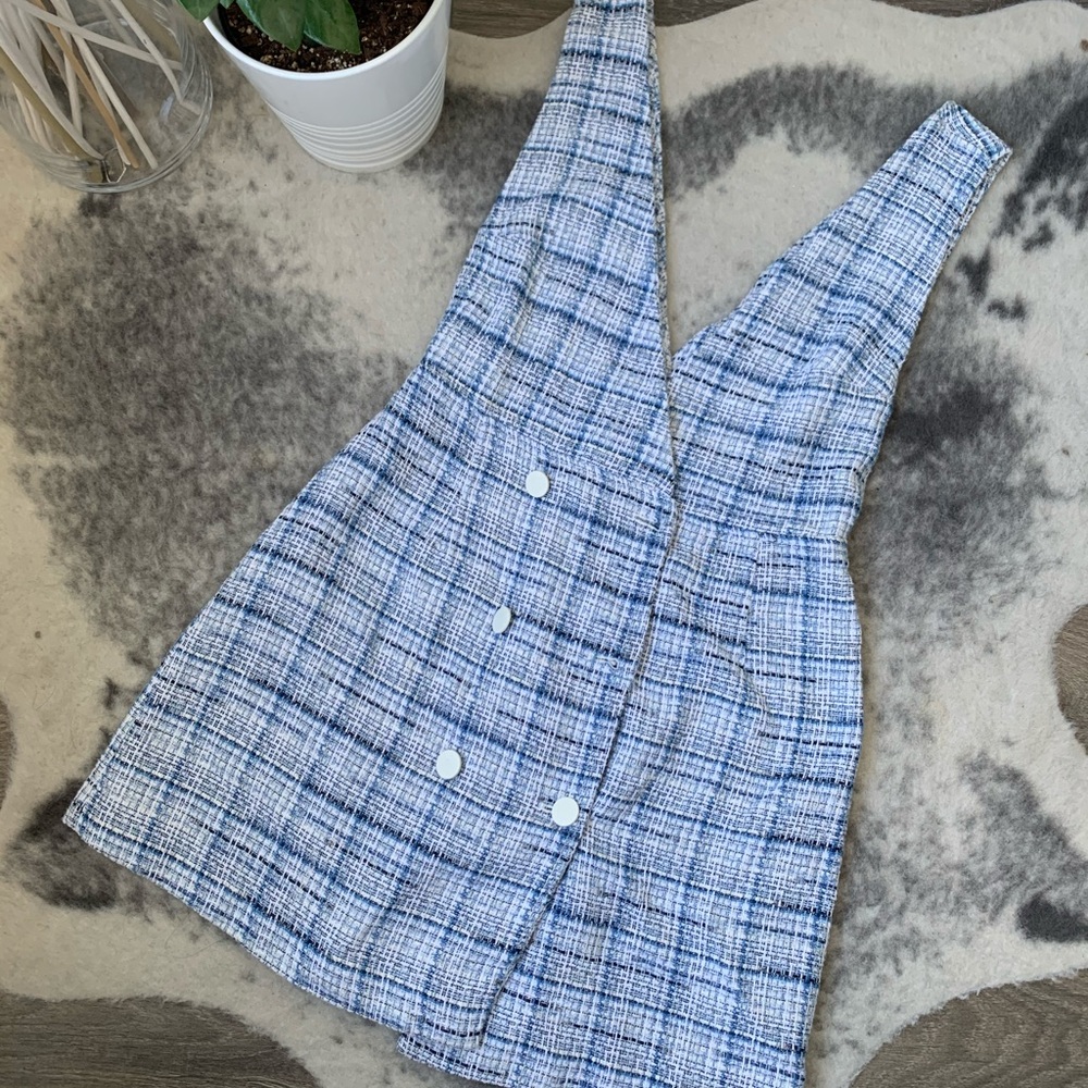 Plaid Mini Vest Dress